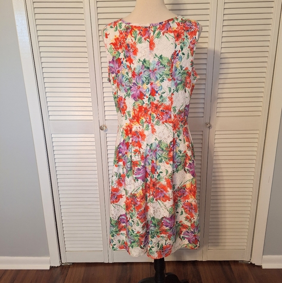 RMLL pleated fit n flare floral lace dress sz 14 *X - Picture 4 of 9